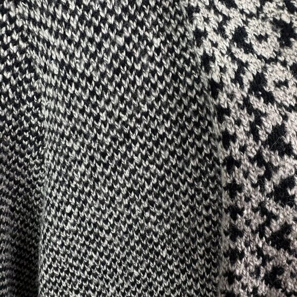 Lucky Brand Shawl Cardigan Open Black White Geometric Sweater Women’s 1X Warm - Picture 12 of 15